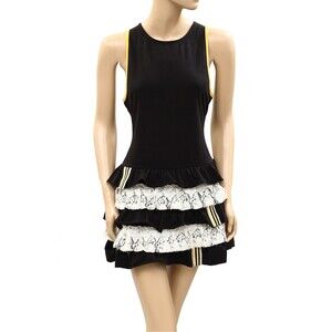 Urban Outfitters UO Good Game Laced Up Open-Back Tiered Ruffle Romper XS 286481